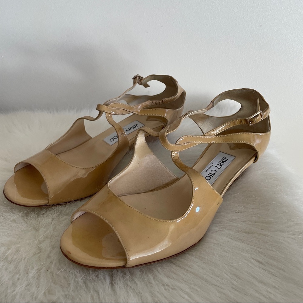 Jimmy Choo Tan Women's Shoes Wedge Heels